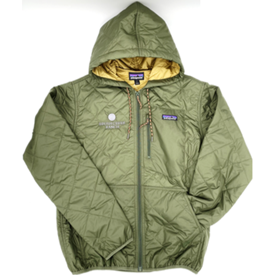 Patagonia men's diamond quilted top bomber hoody industrial green