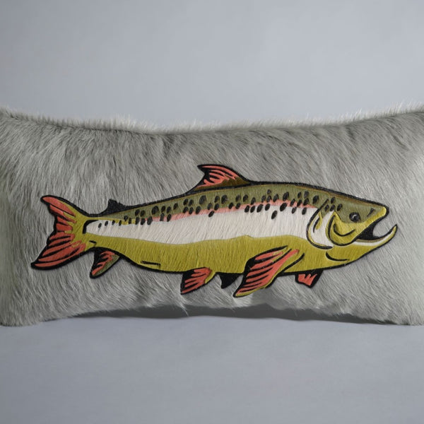 Trout Pillow - Silver