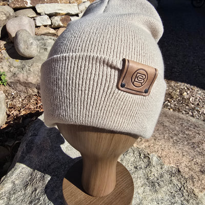 Adult Leather BCR Tab Patch Beanie