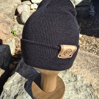 Adult Leather BCR Tab Patch Beanie