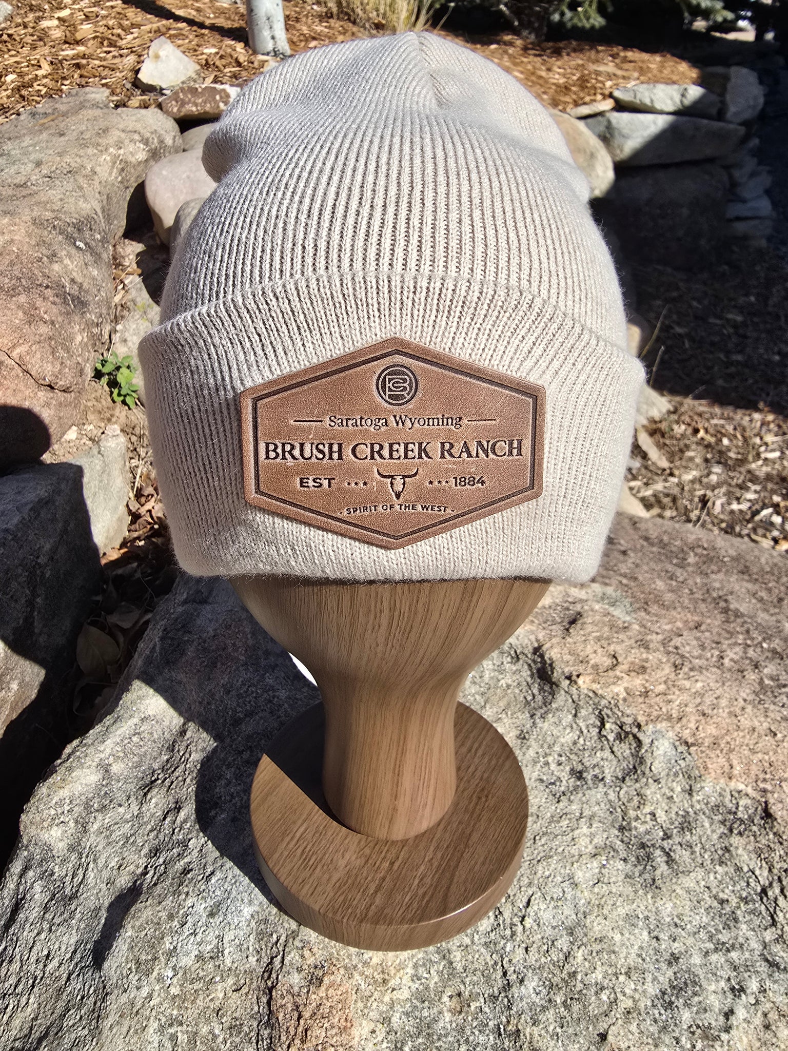 Adult Leather BCR Patch Beanie