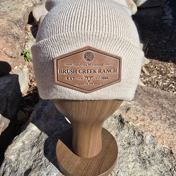 Adult Leather BCR Patch Beanie