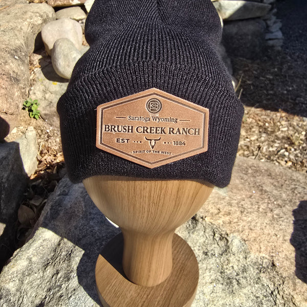 Adult Leather BCR Patch Beanie