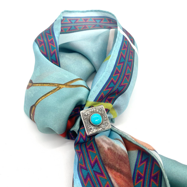 Turquoise & Sterling Silver Scarf Slide