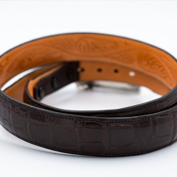 1.25″ Premium American Alligator Belt - BROWN