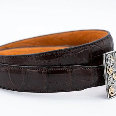 1.25″ Premium American Alligator Belt - BROWN