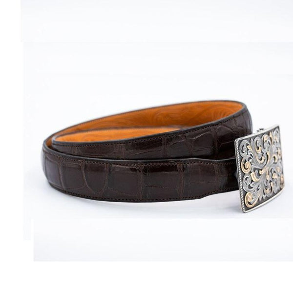 1.25″ Premium American Alligator Belt - BROWN