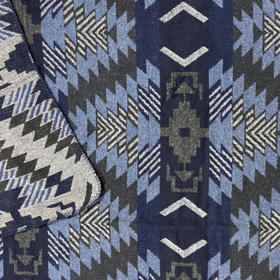 Native American Design Throw Blanket - Blue