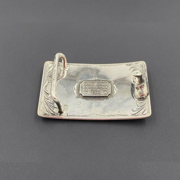 Sterling Silver Bucking Bronc Belt Buckle