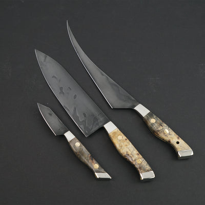 Chef Knife Set - 3 Knives with Carbon Steel Blades