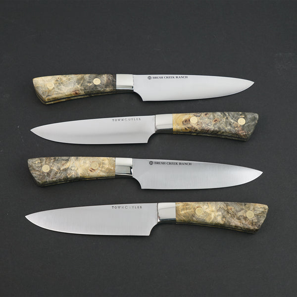 Set of 4 Steak Knives - Mottled Blue & Black – Rose City Knifeworks