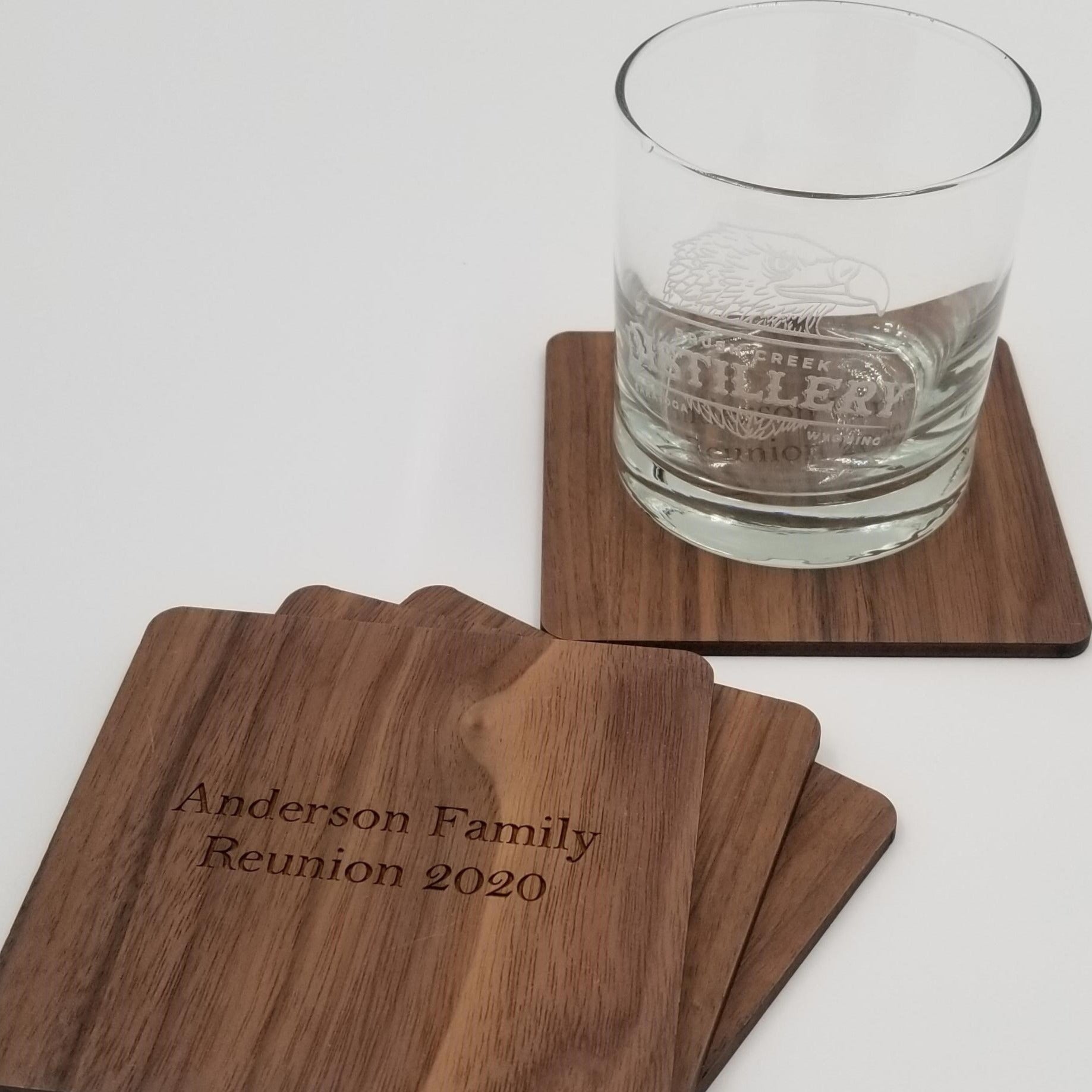 Square Coasters in Walnut - Set of Four