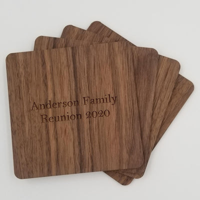 Square Coasters in Walnut - Set of Four