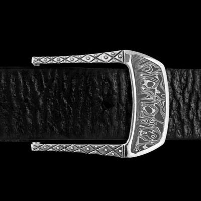 Hand-Forged Damascus Buckle