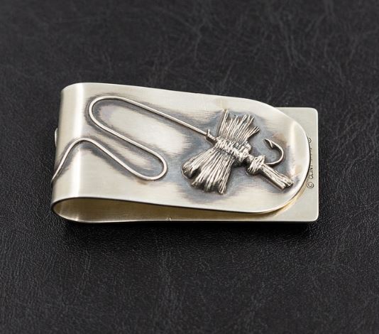 Fly Fishing Money Clip Sterling Silver