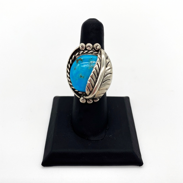 Kingman Turquoise Feather Ring