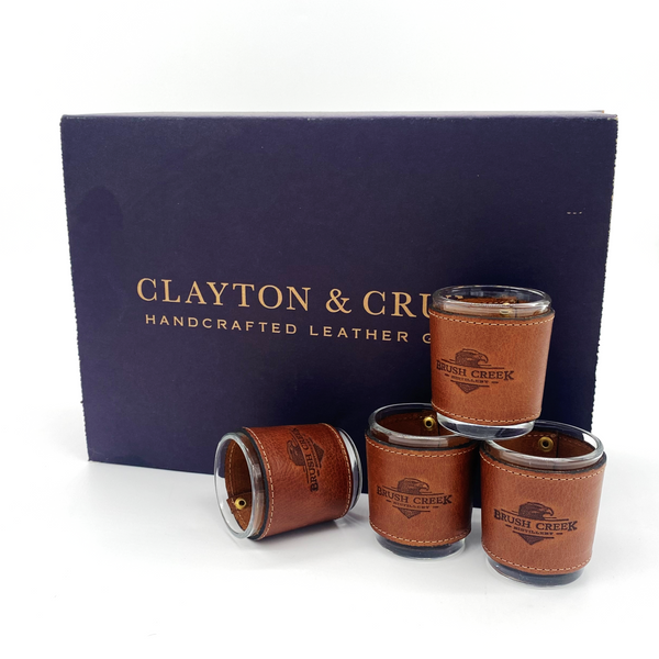 Leather Wrapped Shot Glass Set