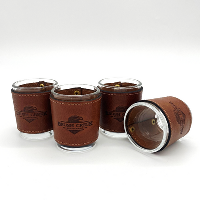 Leather Wrapped Shot Glass Set