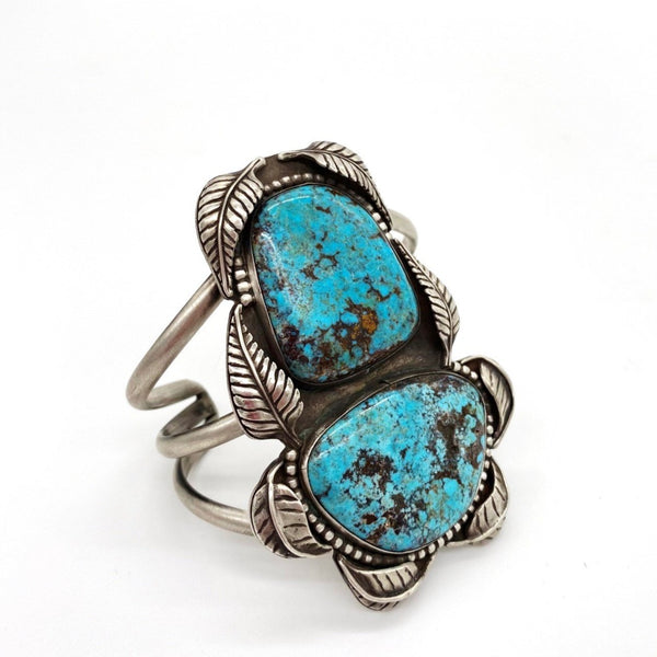 Two Stone Morenci Turquoise Cuff