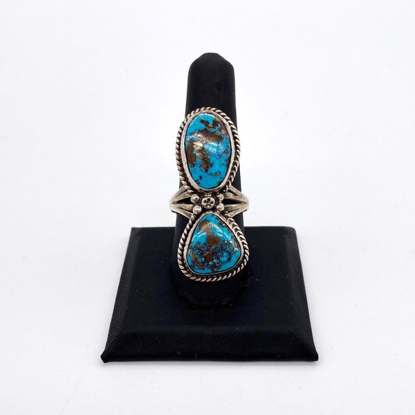 Morenci Turquoise Double Stone Ring